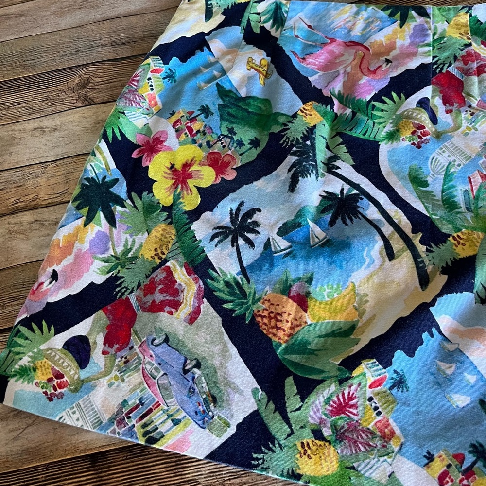 Talbot's Petites Preppy Tropical Flamingo Print Skirt Size 6P - Picture 8 of 11